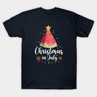 Christmas In July watermelon lover funny Summer Xmas T-Shirt